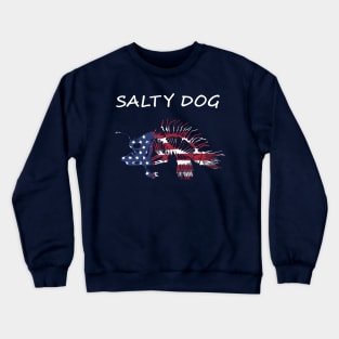 Salty Dog Painted American Flag Deep Sea Angler Skeleton Crewneck Sweatshirt